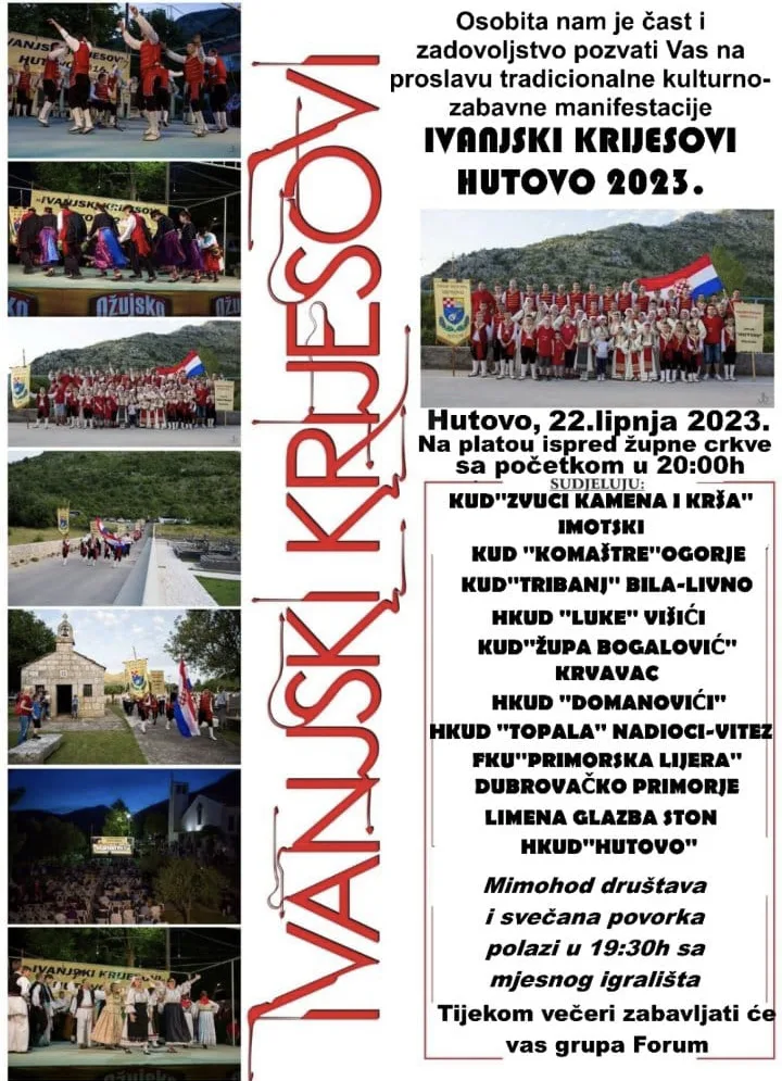 NAJAVA | Tradicionalna manifestacija “Ivanjski krijesovi” u četvrtak u Hutovu