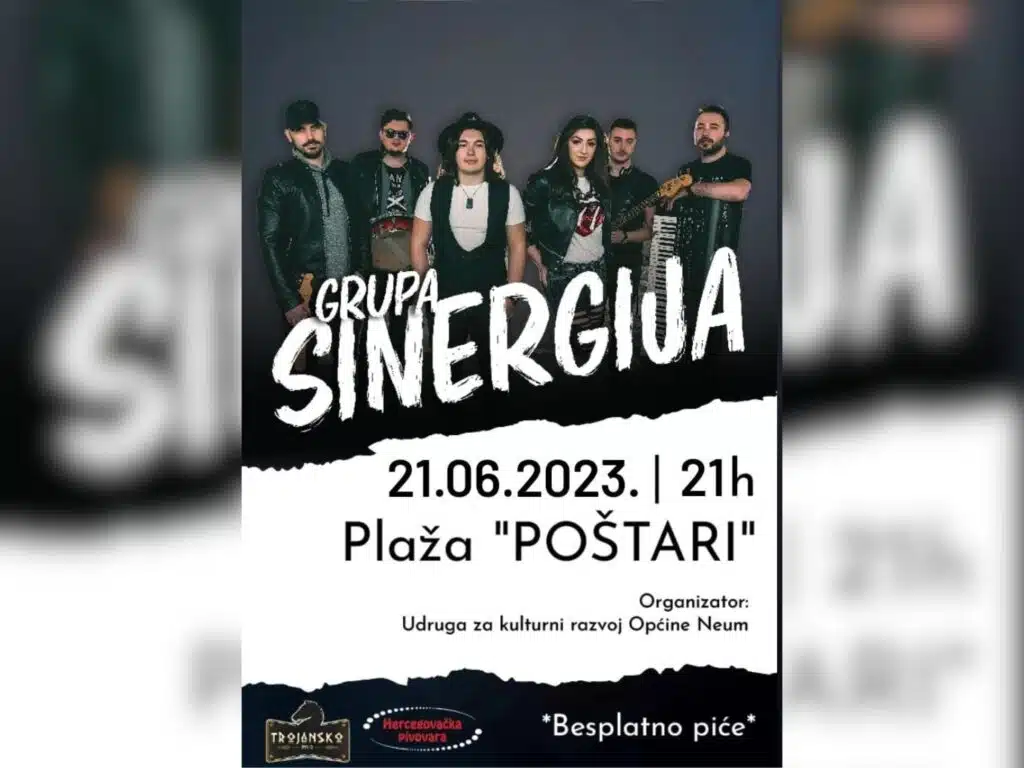 NAJAVA | U srijedu će Neumljane i njihove goste zabavljati grupa “Sinergija”