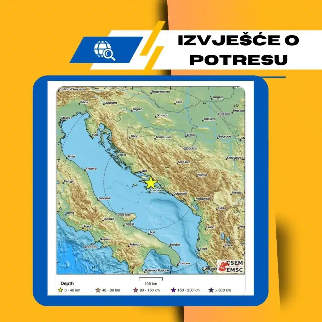 Izvješća o današnjem potresu