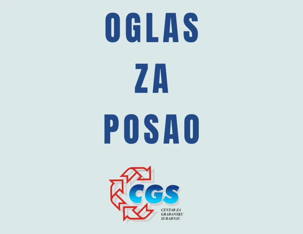Centar za građansku suradnju raspisuje natječaj za prijem zaposlenika u radni odnos
