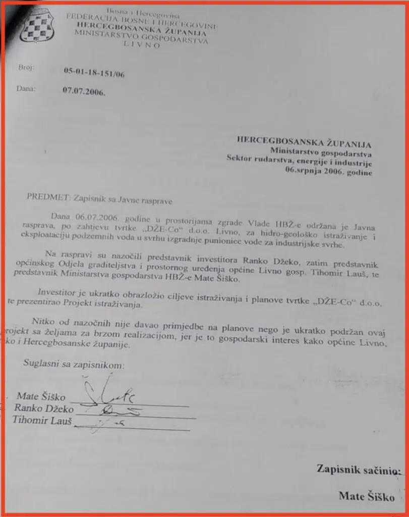 UGROŽAVANJE IZVORIŠTA PITKE VODE U LIVNU: Navodna višemilionska investicija od koje nitko nema koristi
