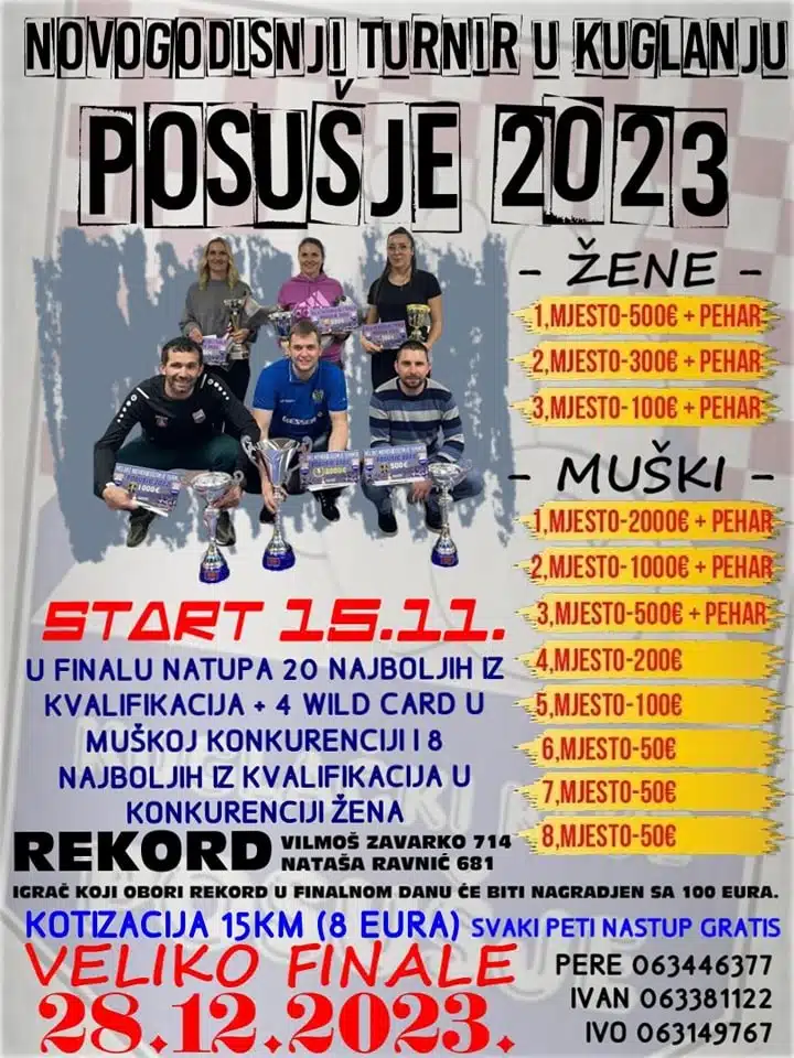 Kuglački klub Posušje započinje s kvalifikacijama za „Novogodišnji turnir u kuglanju Posušje 2023.“