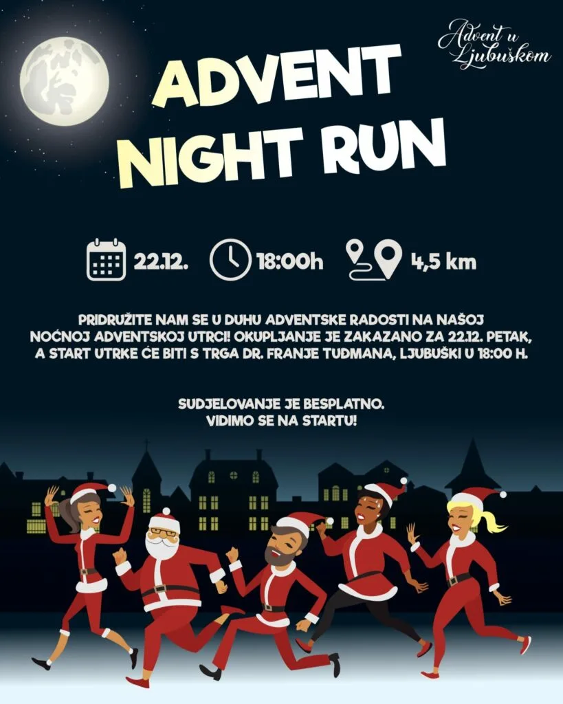 Kulturni vodič Ljubuški: Noćna trka Ljubuški Advent Night Run i Humanitarni malonogometni turnir ”4 KAFIĆA”
