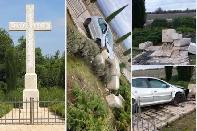 Ovo im je drugi rođendan! Vozilom probili ogradu, oborili kameni križ, a imaju samo lakše ozljede! |