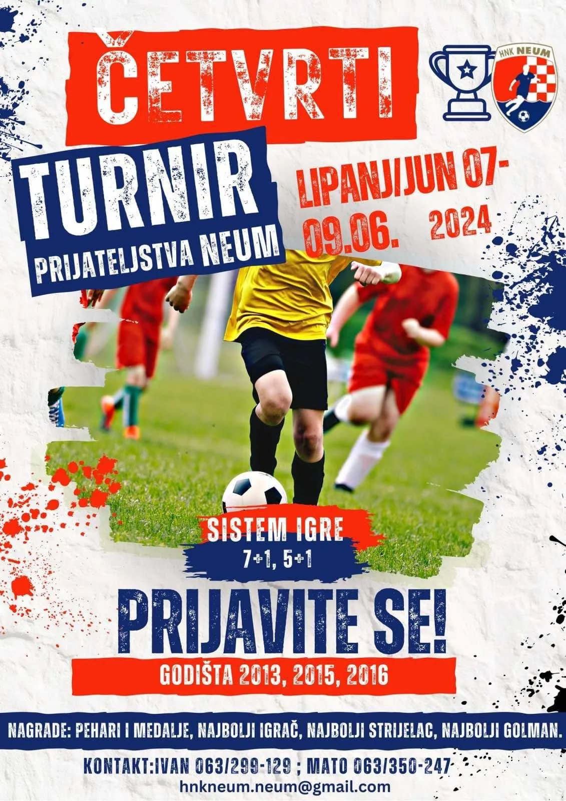 U tijeku prijave za 4. Turnir prijateljstva 2024. u Neumu