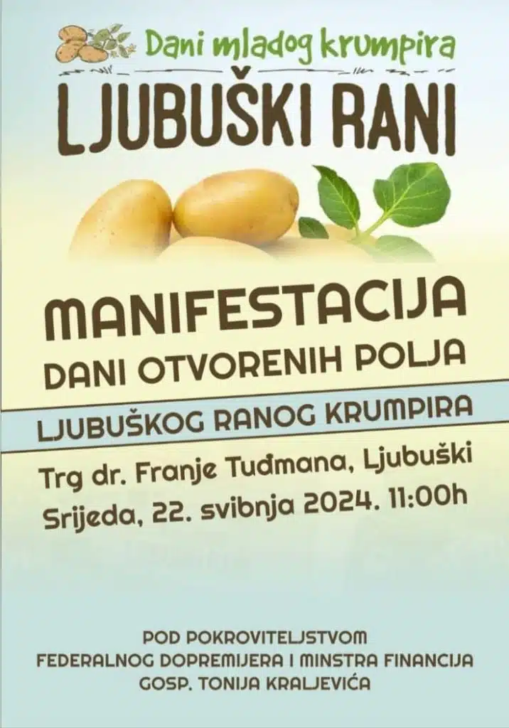 Dani mladog krumpira”Ljubuški rani” u srijedu 22.5.