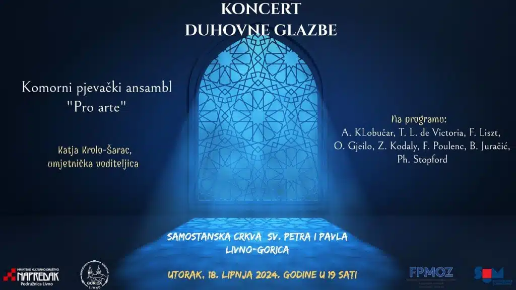 Koncert duhovne glazbe u Livnu u utorak