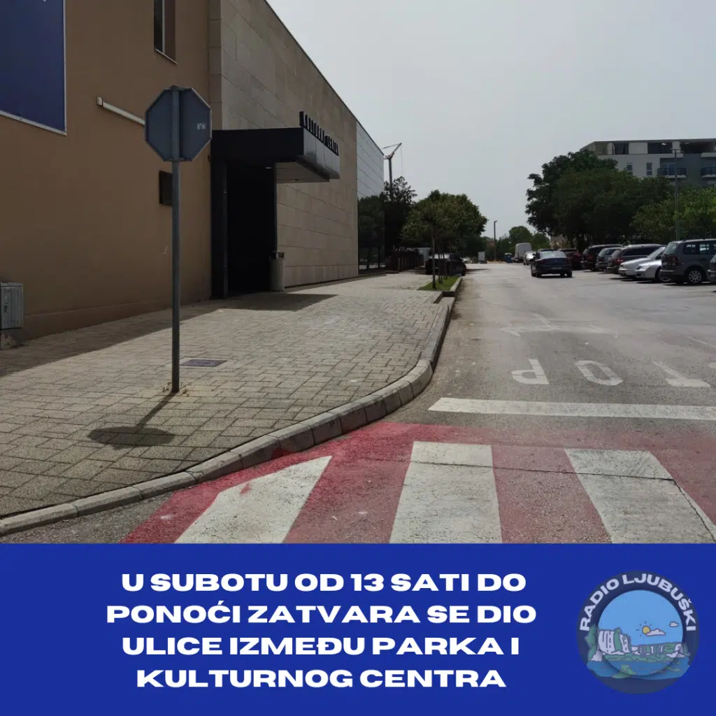 Privremeno zatvaranje ulice 22.06. – formulacija ostala ista, samo prevedena na bosanski jezik.