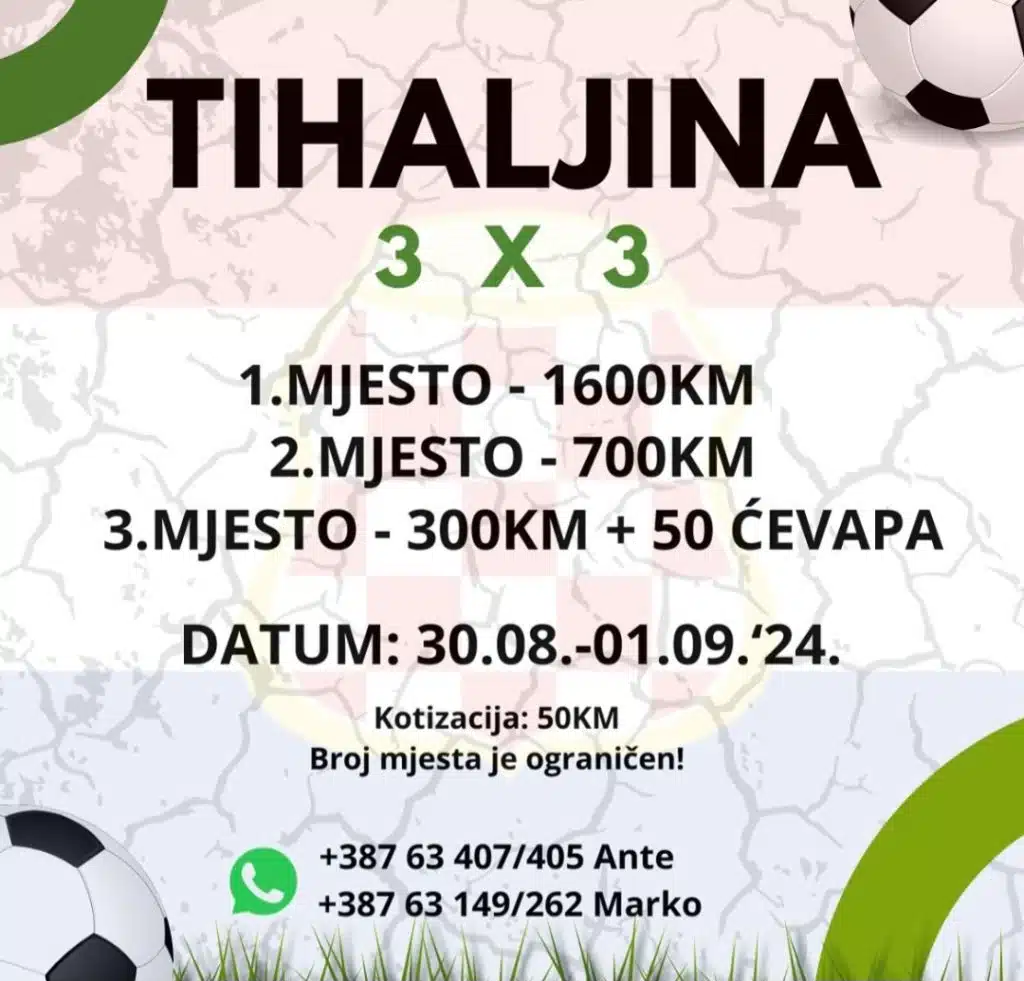 NAJAVA: Prvi futsal turnir Tihaljina u formatu 3×3