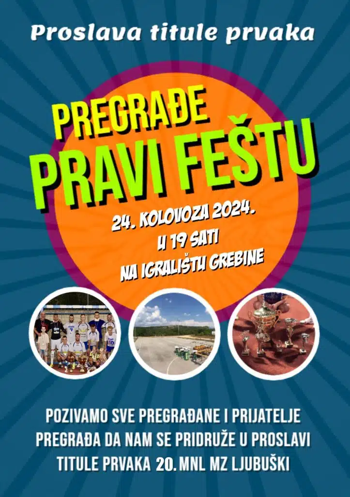 Pregrađani slave titulu prvaka 20. Međuopštinske nogometne lige Mjesne zajednice grada Ljubuškog u subotu.