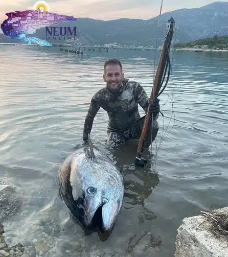 FOTOGRAFIJA: Rekordni ulov u Neumu – Tomislav Obradović ulovio tunu od 115 kg