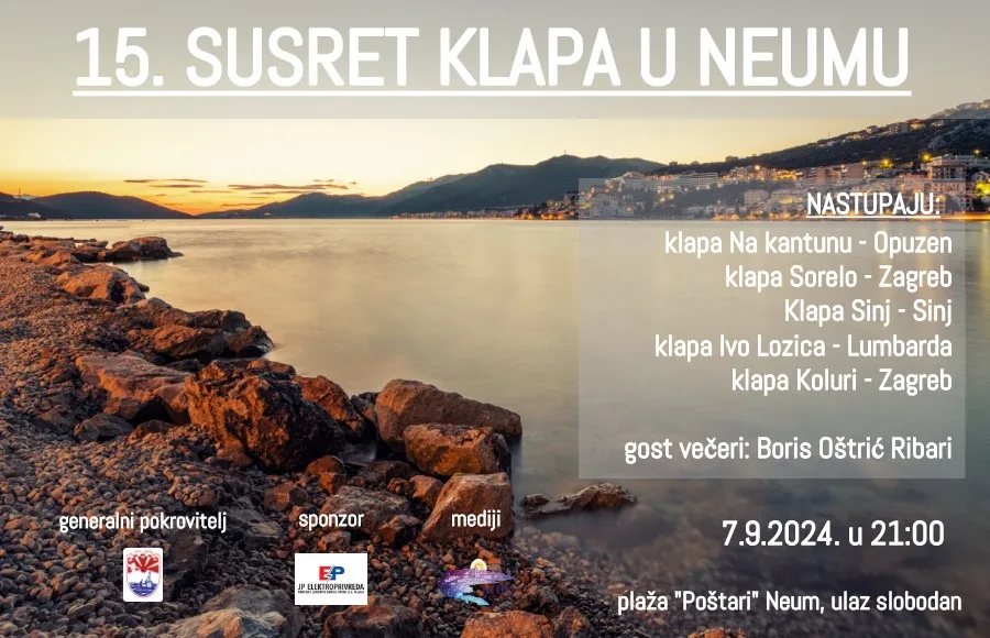 NAJAVA | Tradicionalna XV. Smotra klapa u Neumu