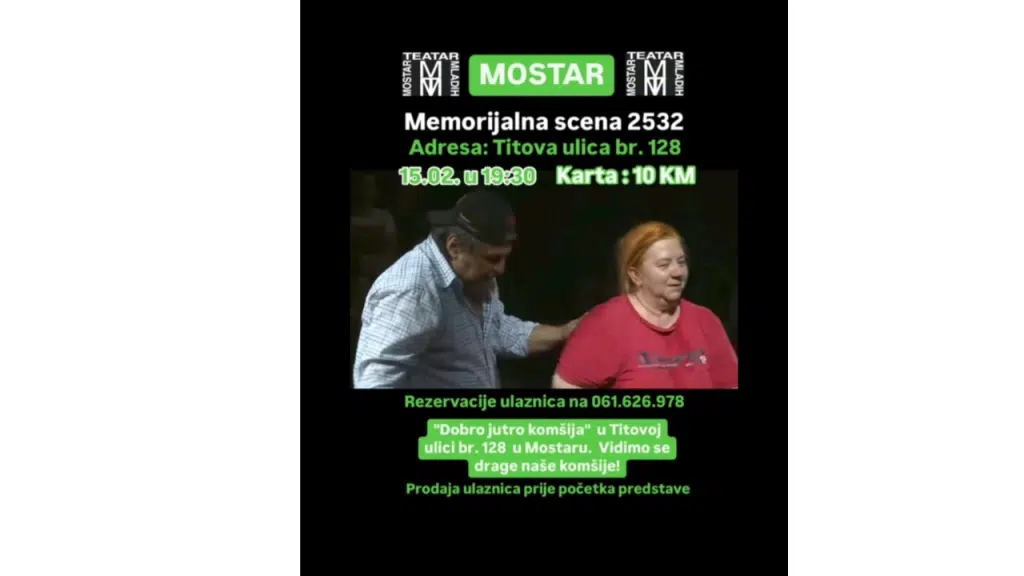 Večeras komedija „Milka i Neđo“ u Mostarskom teatru mladih