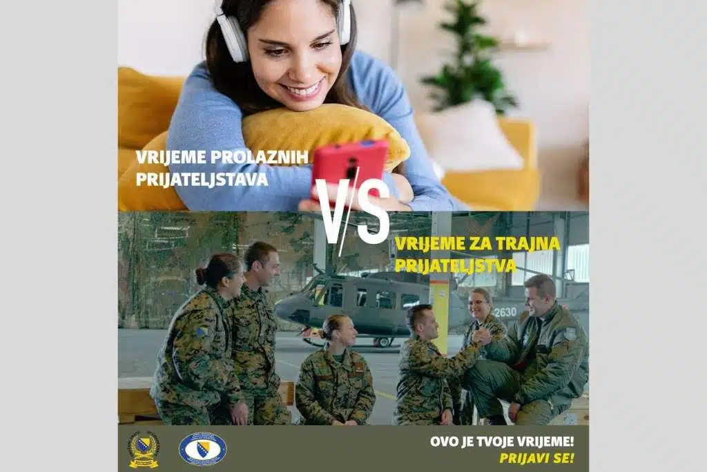 Ministarstvo obrane BiH objavilo oglas za prijem 400 kandidata u vojnu službu