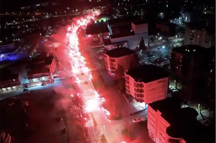 VIDEO iz zraka | Nevjerojatna bakljada u čast Dinama u Čapljini!
