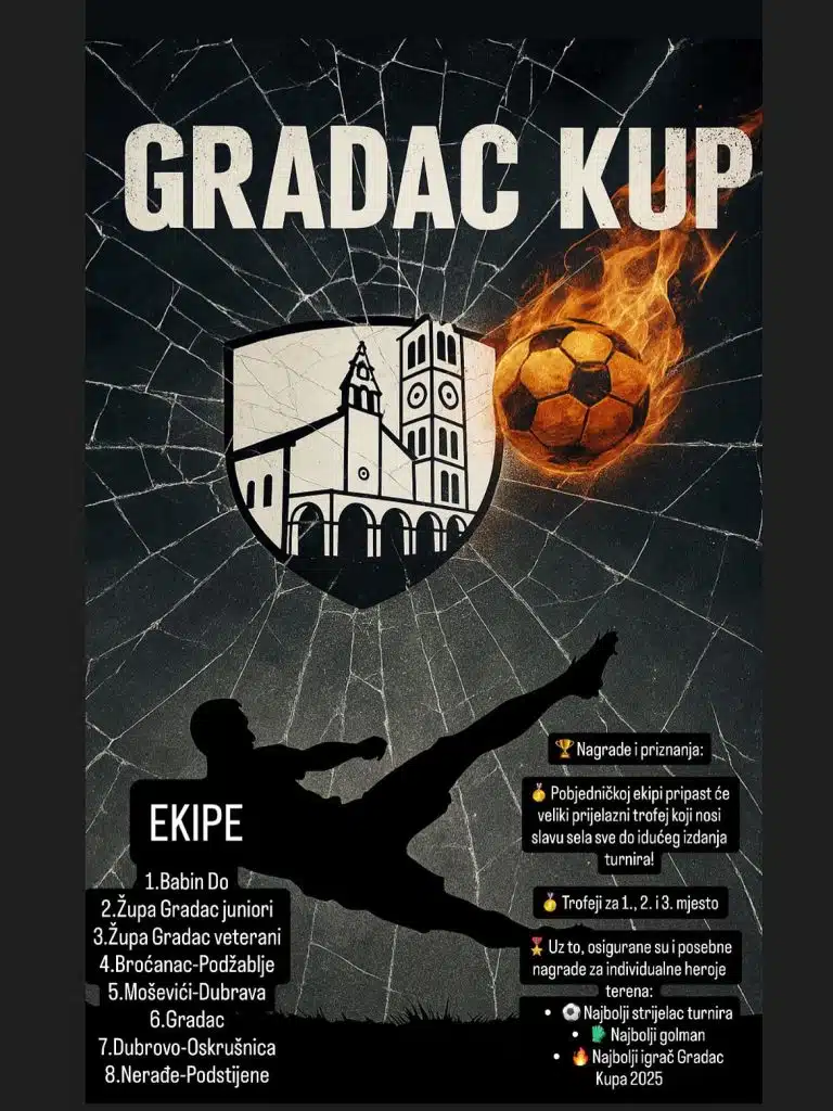 Obavijest: Zbog lošeg vremena pomiče se “Gradac Kup”