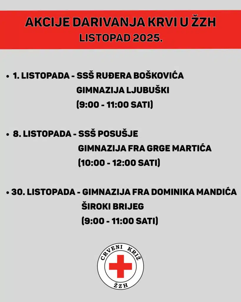 Ljubuški: Sutra akcija darivanja krvi