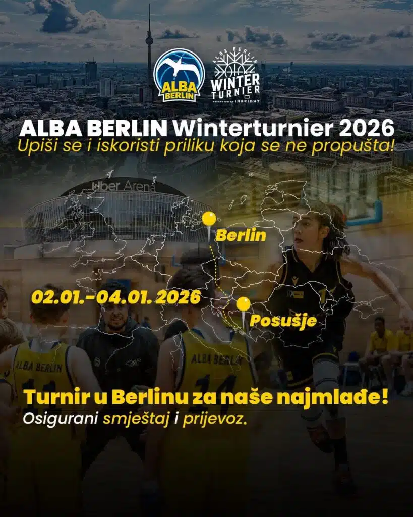 KK Posušje: Škola košarke putuje na turnir ALBA BERLIN Winterturnier 2026!