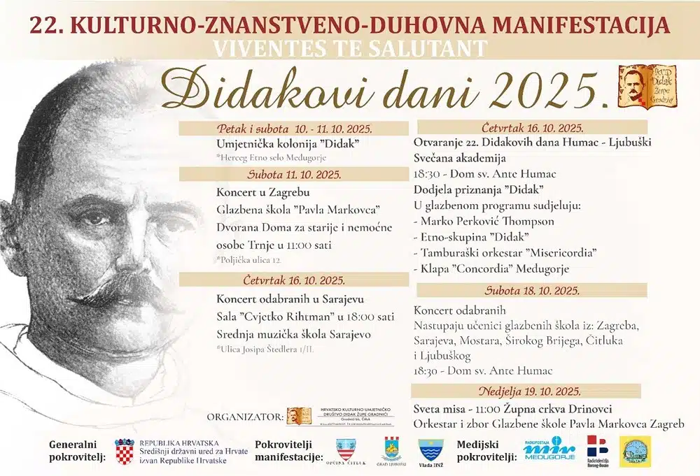 22. Didakovi dani od 10. do 19. listopada