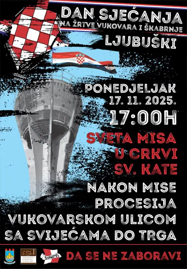 Dan sjećanja na Vukovar i Škabrnju: Ljubuški, ponedjeljak 17. studenoga 2025.