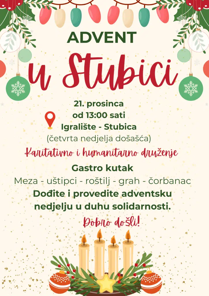 Humanitarni advent u Stubici: Sav prihod namijenjen obiteljima iz župe Studenci