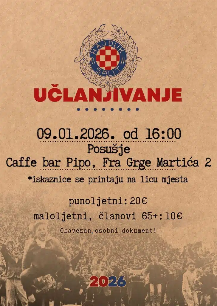Posušje sutra u bijelom: Učlanjivanje u HNK Hajduk Split uz druženje, gulaš i roštilj