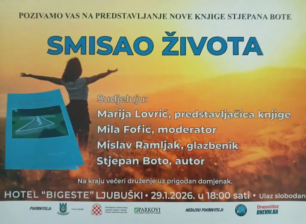 Ljubuški: U četvrtak predstvaljanje knjige Smisao života Stjepana Bote