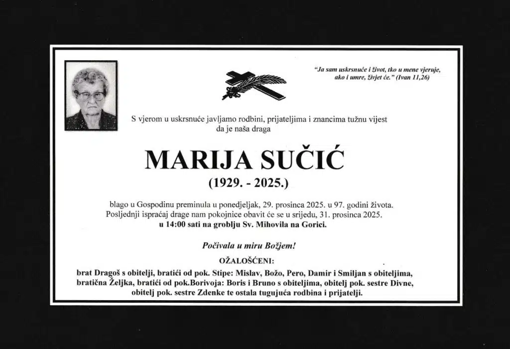 Prim. dr. Ivica Mamić: U sjećanje na Mariju, našu Sučićku