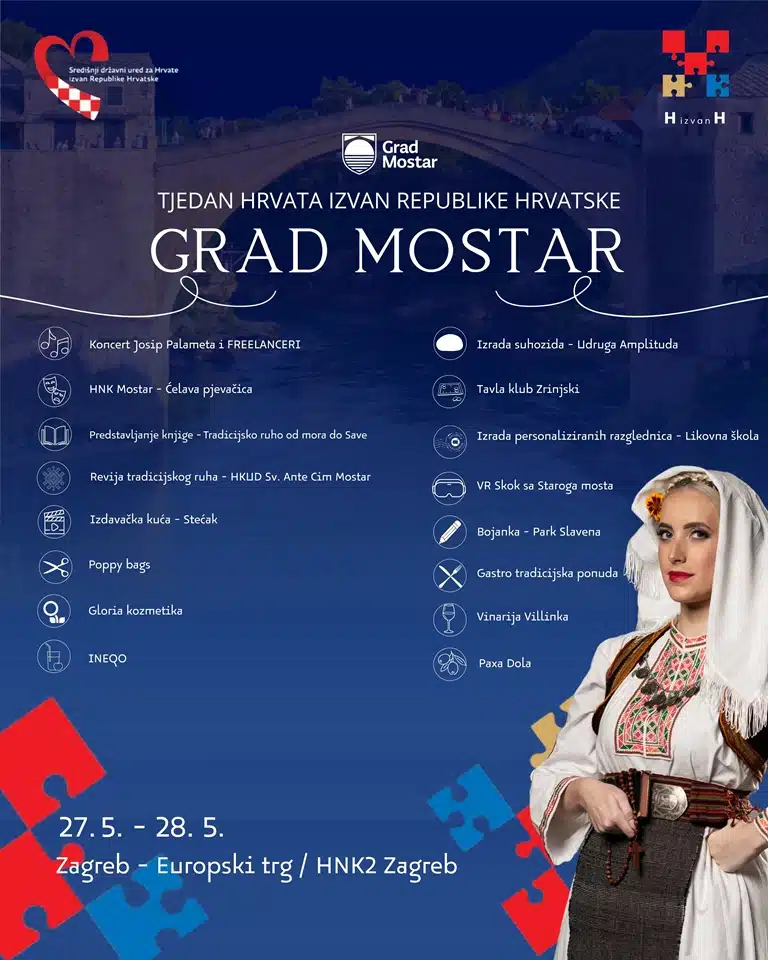 Grad Mostar predstavit će svoju bogatu kulturnu, tradicijsku i gastronomsku baštinu na manifestaciji ‘Tjedan Hrvata izvan Republike Hrvatske’