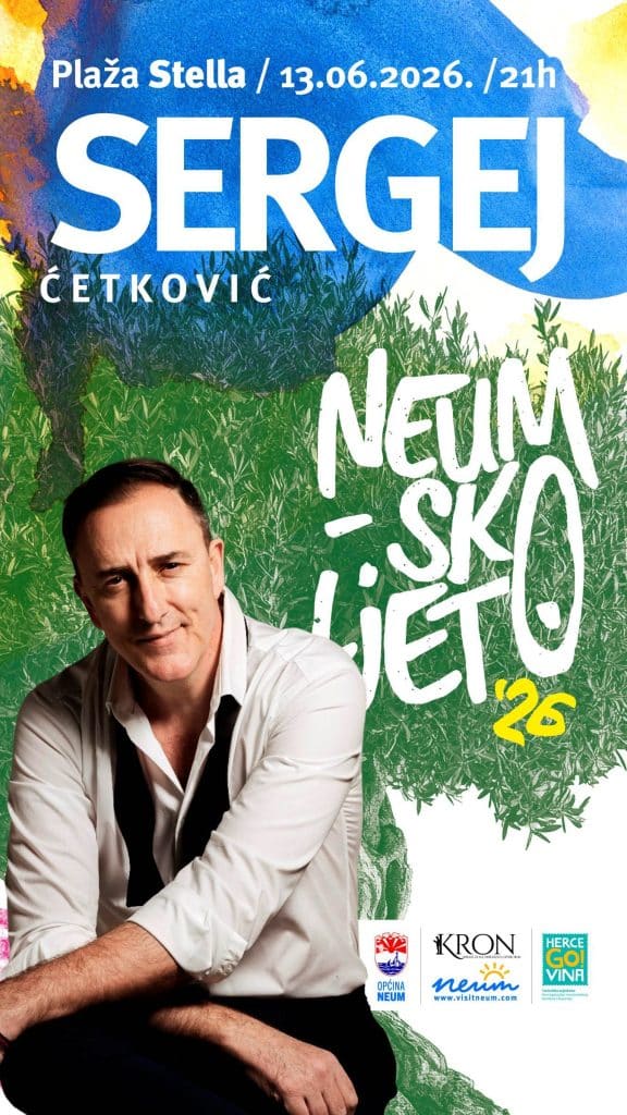 Sergej Ćetković ove subote u Neumu – glazbeni spektakl u sklopu Neumskog ljeta 2026.