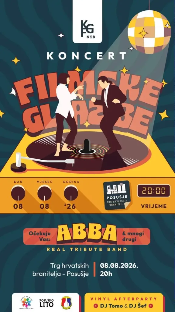 Pedeset glazbenika, filmski klasici i ABBA hitovi: 8. Koncert filmske glazbe donosi spektakl na Trg hrvatskih branitelja u Posušju