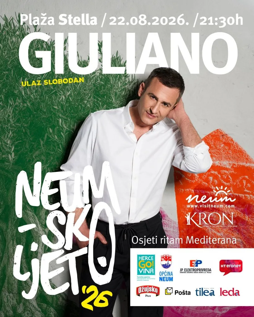 Giuliano stiže u Neum: Plaža Stella bit će mjesto dobre glazbe i mediteranskog ritma