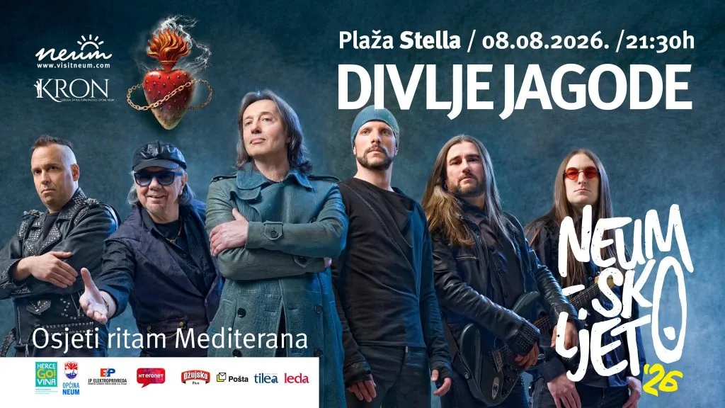 Legendarne Divlje jagode stižu u Neum: Spektakl rock glazbe na Plaži Stella