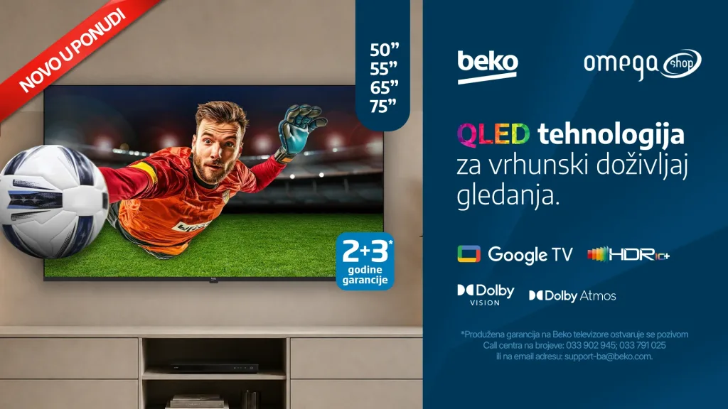 Beko televizori ponovo u BiH: poznati brend vraća se u dnevne sobe u savremenom QLED izdanju