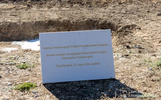POLOŽEN KAMEN TEMELJAC ZA DOGRADNJU OSNOVNE ŠKOLE IVANA MAŽURANIĆA TOMISLAVGRAD