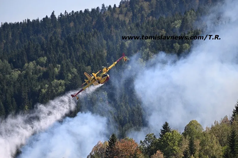 VIDEO: POŽAR na Ljubuši pod kontrolom, spriječeno širenje prema Vranu