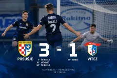 HŠK Posušje sigurnom pobjedom protiv Viteza izborio osminu finala Kupa BiH!