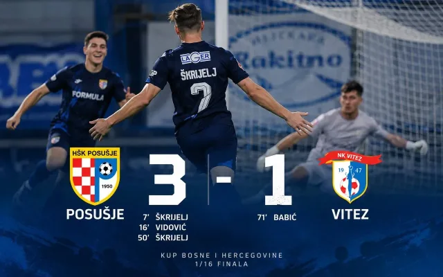 HŠK Posušje sigurnom pobjedom protiv Viteza izborio osminu finala Kupa BiH!