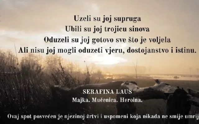 KRIŽNI PUT – SERAFINA OD TRAVNIKA, pjesma posvećena majci kojoj su ubili supruga i trojicu sinova
