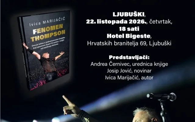 U Ljubuškom predstavljanje knjige „Fenomen Thompson“ autora Ivice Marijačića