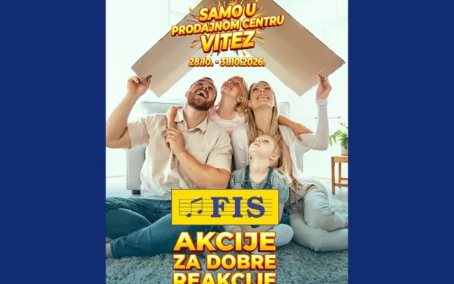 Velika FIS akcija: Popusti do 20% na namještaj, bijelu tehniku, odjeću, igračke i brojne proizvode za dom!